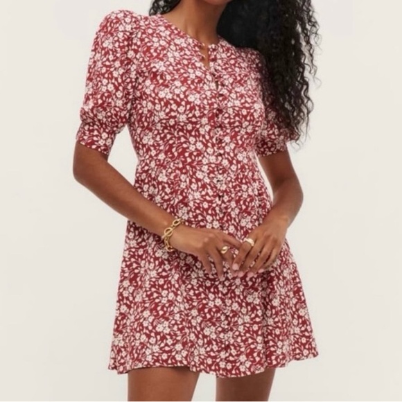 Reformation Dresses & Skirts - Reformation Red Floral Mini Dress - Size 2